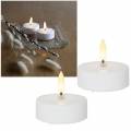 2er Set MAXI LED Teelichter 3D FLAMME 5,5x5,8cm flackernd mit TIMER weiß XL