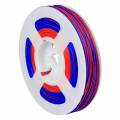 100m Zwillingslitze / Litze ROT-BLAU 2x 0,04mm auf Spule