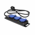 3-fach Outdoor Steckdosenleiste mit 3m Kabel 230V 16A IP44 Steckerleiste Garten-Steckdose