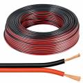 10m flexible Zwillings-Litze 2x0,5mm ROT-SCHWARZ / Lautsprecher-Kabel