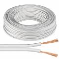 25m flexible Zwillingslitze 2x0,5mm weiß-weiß/grau  HiFi-Kabel Litze CU Kupfer