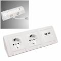 2-fach Steckdosenblock mit 2x USB Ladebuchse Flair weiß-matt 1534519 250V~ 16A Aufbau-Montage