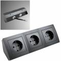  3-fach Steckdosenblock Flair Anthrazit 1534691 250V~ 16A Aufbau-Montage