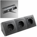 3-fach + 2x USB Steckdosenblock Flair anthrazit 1535114 250V~ 16A Aufbau-Montage