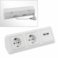 2-fach Steckdosenblock mit 2x USB Ladebuchse CUP weiß 1535116 230V~ 16A Aufbau-Montage