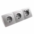 3-fach + 2x USB Steckdosenblock Flair silber 1535323 250V~ 16A Aufbau-Montage