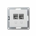 FLAIR Netzwerkdose 2x CAT6a vollgeschirmt 1535-339 weiß OHNE Rahmen Unterputz