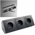 3-fach + USB-C PD QC 3.0 & USB-A Steckdosenblock Flair anthrazit 1535387 250V~ 16A Aufbau-Montage