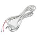  1,5m  weißes Netzkabel Eurostecker / blanke Enden 2,5A/250V / 0,75 mm
