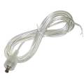  transparentes Anschlusskabel f LED-Stripes an Trafo, Stecker/ blanke Kabelenden, für Trafoanschluss