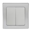 DELPHI Serien-Schalter 2-fach Lichtschalter 21108 silber mit Rahmen 250V~ 10A