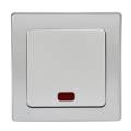 DELPHI Kontroll-Schalter mit Lämpchen 21109 silber mit Rahmen 250V~ 10A UP