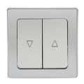 DELPHI Rollo-/Jalousien-Steuerung 21117 silber mit Rahmen 250V~ hoch/runter-Taster
