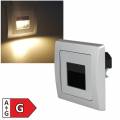 Led Wandeinbauleuchte DELPHI silber 80x80mm warmweiß 230V 1,5W 110lm IP20 für UP Dose