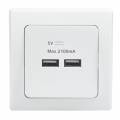 DELPHI USB-Ladedose 2-fach 5V max. 2A weiß mit Rahmen Unterputz UP