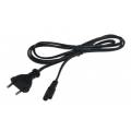 0,5m Netzkabel schwarz Eurostecker / Doppelnutstecker 2,5A/250V / 0,75 mm