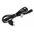  1,5m Netzkabel  schwarz Eurostecker mit 90 Winkel / Doppelnutstecker 2,5A/250V / 0,75 mm