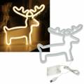 Party LED Neonlicht RENTIER hängend Lichtfigur mit Batterie- & USB-Betrieb
