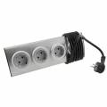 hochwertiger 4-fach Steckdosen Block Edelstahl mit 1,9m Kabel CT22965 230V~ 16A Aufbau-Montage