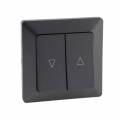 MILOS Rollo-/Jalousien-Steuerung anthrazit mit Rahmen 250V~ 10A hoch/runter-Taster
