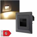 Led Wandeinbauleuchte MILOS anthrazit 80x80mm warmweiß 230V 1,5W 110lm IP20 für UP Dose