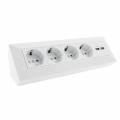 4-fach Steckdosenblock + 2x USB DELPHI weiß 23117 Aufbau-Montage Steckdose mit USB Lade-Buchse