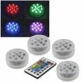 LED Unterwasser-Licht 4+1 Set RGB bunt wasserdicht Batterie + Fernbedienung Tauchlampe