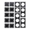 MILOS 16 tlg Starter Set anthrazit 8xSteckdose 2x Schalter 6x Rahmen 250V~ 16A