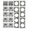 DELPHI 16 tlg Starter Set 23270 SILBER 8xSteckdose 2x Schalter 6x Rahmen 250V~ 16A