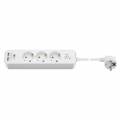 3-fach Tisch Steckdosen-Leiste Verteiler mit Schalter, 2 USB Lade-Buchse Mehrfach-Steckerleiste 1,5m