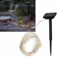 Solar Micro Drahtlichterkette DEW DROP 200 micro LEDs warmweiß ca. 22m Gesamtlänge