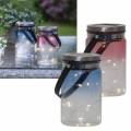LED Solar Tischleuchte TINT mit Aufhänger Laterne aus Echtglas