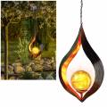 Metall-Solar HängeLeuchte Flamme 56327 orange Led Gartenhänger Hängelampe