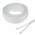 10m flexible Zwillings-Litze  2x0,35mm weiß-weiß/grau HiFi-Kabel Litze CU Kupfer