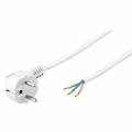  1,5m Schutzkontaktkabel abgewinkelt WT93977 weiß Schutzkontakt-Stecker / blanke Enden