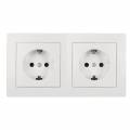 FLAIR Doppel-Steckdose 1534809+2x804 weiß Schraubanschluss 250V~ 16A Unterputz Schutzkontakt