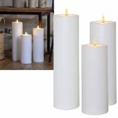 XXL Outdoor LED Kerze 3D Flamme RAK 10cm flackernd mit TIMER & Dämmerungssensor Terrasse Garten