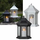 Led Gartenlaterne LINTA Flaming-Candle mit Flammen-Effekt TIMER flackernd für Innen & Außen