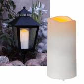   Mini LED-Kerze Outdoor SERENE 10x5cm D&auml;mmerungssensor + Timer f&uuml;r Laterne Au&szlig;en