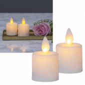 2er Set LED-Kerzen TWINKLE 6x3,8cm Timer bewegte Flamme Mini-Kerze Teelicht Windlicht