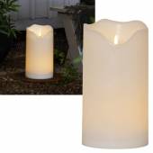XXL Outdoor LED Kerze 3D FLAMME 30x16cm flackernd mit TIMER für Balkon & Garten