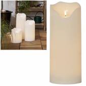 XXL Outdoor LED Kerze 3D FLAMME 40x16cm flackernd mit TIMER für Balkon & Garten