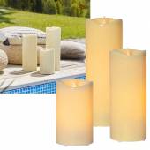 XXL Outdoor LED Kerze GRANDE 12cm flackernd mit TIMER für Balkon & Garten