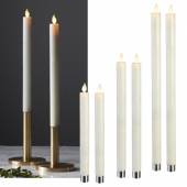  2er Set LED Stabkerzen 24/30/40cm mit bewegter Flamme TWINKLE Echtwachs Timer flackernde