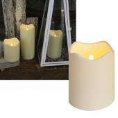 LED Leucht-Kerze Outdoor-BIG 12,5x10cm f&uuml;r Au&szlig;en mit Timer & D&auml;mmerungssensor / Kunststoff