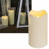 LED Leucht-Kerze Outdoor-BIG 18x10cm f&uuml;r Au&szlig;en mit Timer & D&auml;mmerungssensor / Kunststoff