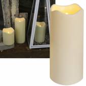 LED Leucht-Kerze Outdoor-BIG 23x10cm f&uuml;r Au&szlig;en mit Timer & D&auml;mmerungssensor / Kunststoff