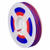 100m Zwillingslitze / Litze ROT-BLAU 2x 0,04mm auf Spule