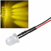 10x 10mm Leds GELB mit 25cm Kabel 12 Volt DC / Led fertig verkabelt 12 V, cable wired