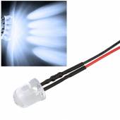 10x 10mm Leds KALTWEI&szlig; mit 25cm Kabel 12 Volt DC / Led fertig verkabelt 12 V, cable wired